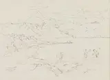West of Heraklion, Crete by Walter Battiss, pen on paper, offered Jun 2019