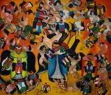 Guna Massyn, The Race, oil on canvas