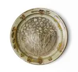 Decorated Dish by Esias Bosch, glazed and fired ceramic, sold Jul 2019