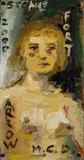 Simon Stone, Fort, oil on corrugated card