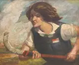 Alfred Richard Martin, Left Wing, oil on board
