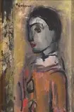 Portrait of a Young Clown by Carl Büchner, oil on board, sold Jul 2019