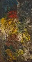 Composition by Fred Schimmel, oil on board, sold Jul 2019
