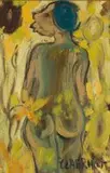 Nude with Sunflowers by Frans Claerhout, oil on board, offered Jul 2019