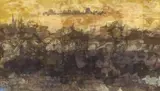 Antelope in the Mist by Gordon Vorster, oil on board, offered Jul 2019