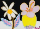 Malcolm de Chazal, Daisy and Hibiscus Flowers, gouache on paper