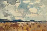 Karoo Landscape by Titta Fasciotti, oil on canvas laid down on board, sold Jul 2019