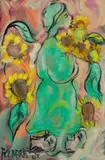 Figure in Green Dress with Sunflowers by Frans Claerhout, oil on board, offered Jul 2019