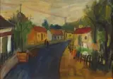 Kenneth Baker, Street Scene, Wynberg, oil on board