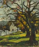 Herfs in Stellenbosch, Landskap by Piet van Heerden, oil on canvas, offered Jul 2019
