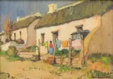 Cottages by Piet van Heerden, oil on canvas laid down on board, offered Jul 2019