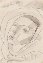 Irma Stern, Portrait Study, pencil on paper