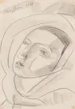 Irma Stern, Portrait Study, pencil on paper