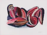 Cecil Skotnes, Abstract in Red, mixed media on paper