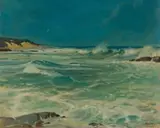 Walter Gilbert Wiles, Seascape, oil on board