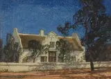 William Timlin, Cape House, watercolour on silk