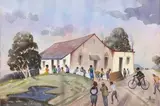 Phaswane David Mogano, Chiep S Village, watercolour on paper
