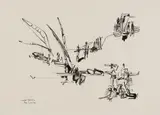 Tete Zambezi by Walter Battiss, ink on paper, sold Jul 2019