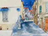 Glen Scouller, Shadows, Montaroux (sic) (Montauroux, France), watercolour on paper