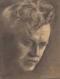 Vladimir Tretchikoff, Self Portrait, pencil on card