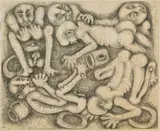 Billy (Joshua) Molokeng, Entwined Figures, mixed media