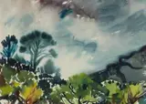 Richard Cheales, Misty Mountain Landscape, watercolour on artist's board