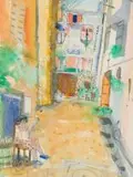 Glen Scouller, Tuscan Courtyard, watercolour on paper
