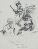 Moleleki Frank Ledimo, Memory Series, That Sunday, ink on paper