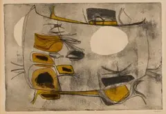 Cecily Sash, Abstract IV, colour etching and aquatint