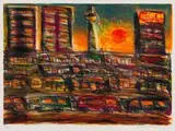 David Koloane, Sunset, colour lithograph