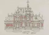 Hannes Meiring, Proposed Residence for the State President of the ZAR, Pretoria, ink on artist's board