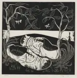 Fred Page, Shoes, linocut