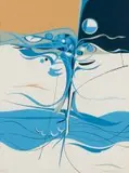 Ernst de Jong, Abstract in Blue, colour screenprint