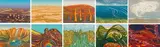 Landscapes 1976, portfolio by Cecil Skotnes, colour woodcut; linocutsheet size: each 48 by 63,5cm; portfolio case: 50 by 66 by 2cm, sold Jul 2019