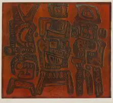Abstract Forms by Dirk Meerkotter, colour etching, offered Jul 2019