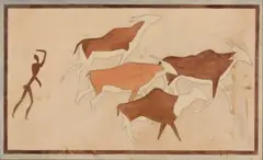 Erich Mayer, Rock Painting with Eland, watercolour and pencil on paper