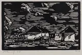 Bewolkte Lug (Maanlig) (Nilant 53) by Jacobus Hendrik Pierneef, linocut, sold May 2019