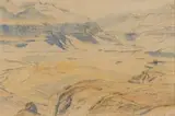 Mountain Landscape by Jacobus Hendrik Pierneef, pencil and watercolour on paper, sold May 2019