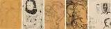 Drawings, five by Alexis Preller, ink and pencil on paper, sold May 2019