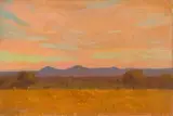 Jacobus Hendrik Pierneef, Landscape with Golden Veld and Blue Mountains