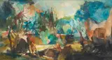Paul du Toit, Abstract Landscape, oil on canvas laid down on board
