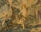 William Timlin, Eve, watercolour on silk