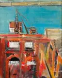 Sidney Goldblatt, Harbour, Cape Town, oil on canvas
