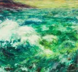 Alice Elahi, Seascape, oil on canvas