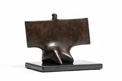 Laurence Anthony Chait, Icarus, bronze with mottled brown patina on granite base
