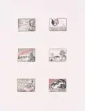 William Kentridge, Six Russian Writers, colour screenprint