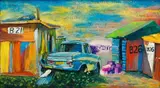 Willie Bester, Cape Township Scene, mixed media on board