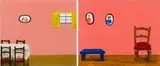 Sam Nhlengethwa, Interiors, two, mixed media on card