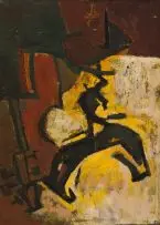 Nel Erasmus, Viool en Kers (Klank en Lig), oil on board