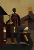 Diederick During, African Figure, oil on board